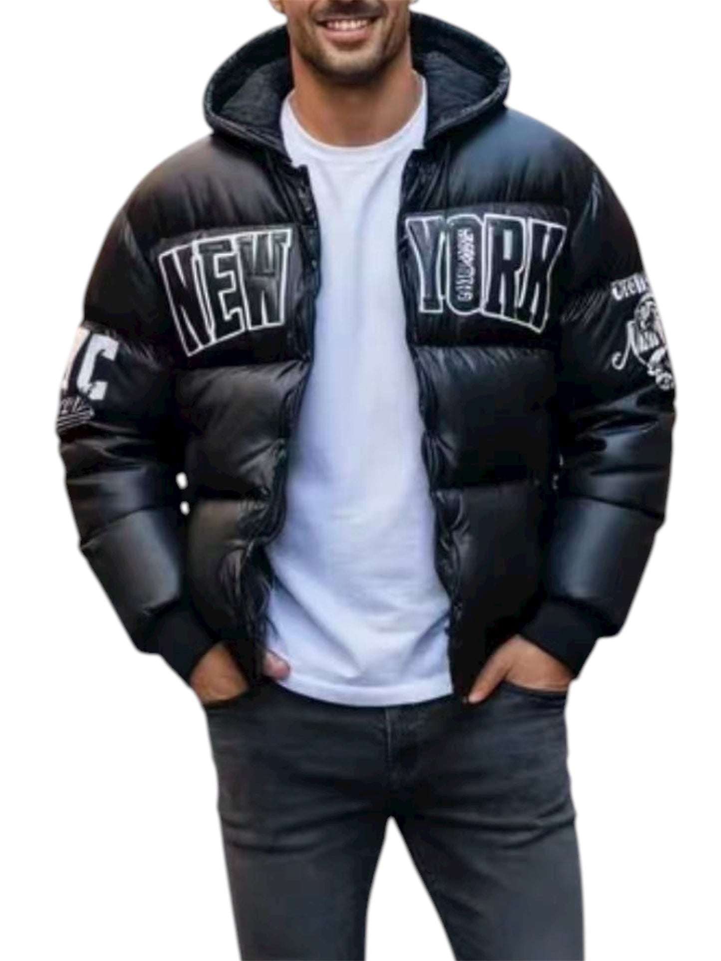 GIUBBOTTO UOMO ECOPELLE PELLICCIA